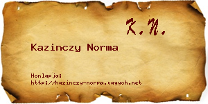 Kazinczy Norma névjegykártya